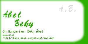 abel beky business card